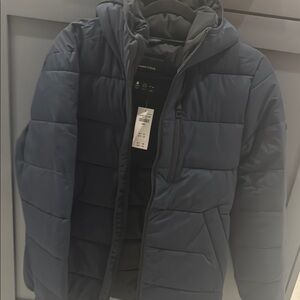 Men's Blue Puffer Jacket Abercrombie and fitch small NWT